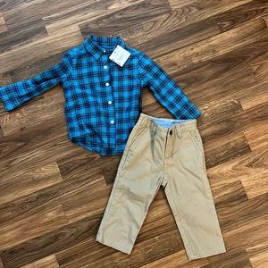 Janie and Jack plaid top with pants